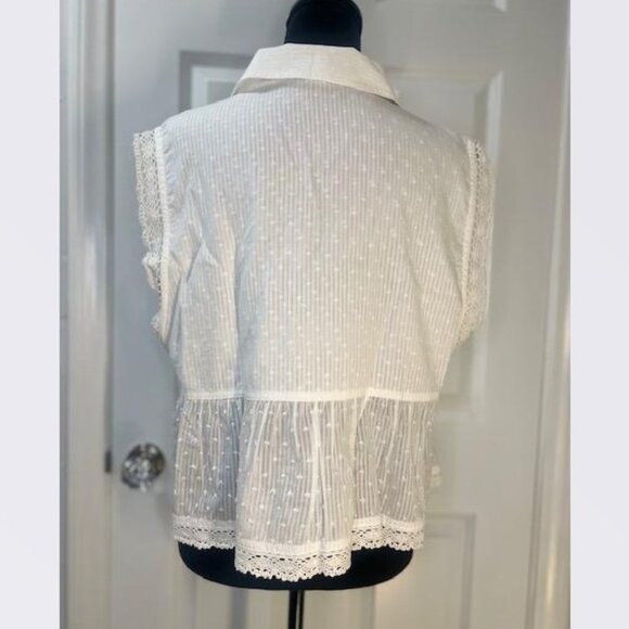Anthropologie Pilcro Cropped Swing Blouse in White – Size Large – NWT - Picture 5 of 6